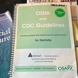 OSHA AND CDC GUIDLINES, updated 2017, for dentistry
